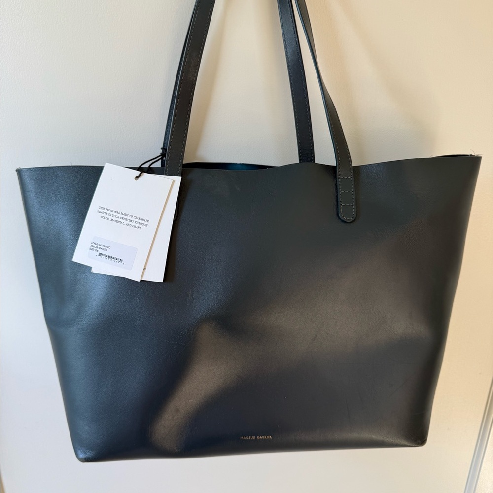 Mansur Gavriel midnight teal Leather Tote Bag
